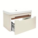 Viseća kupaonski ormarić s umivaonikom SAT Fusion u pješčano bež mat boji