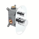 Podžbukna jednoručna baterija miješalica za tuš SAT Fusion u izvedbi od bijelog stakla sa sjajnom površinom.