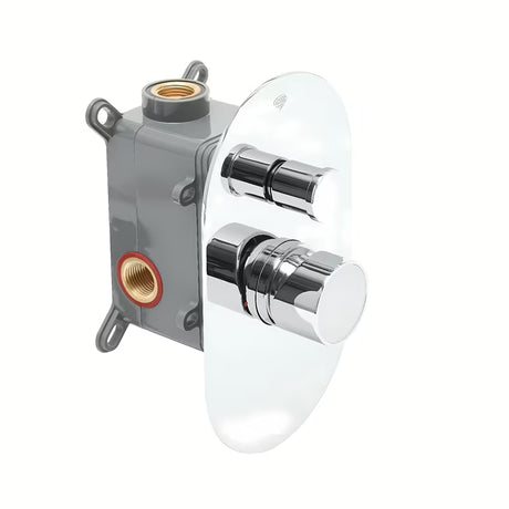 Podžbukna jednoručna baterija miješalica za tuš SAT Fusion u izvedbi od bijelog stakla sa sjajnom površinom.