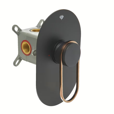 Podžbukna jednoručna baterija miješalica za tuš SAT Fusion u mat crnoj i brončanoj boji