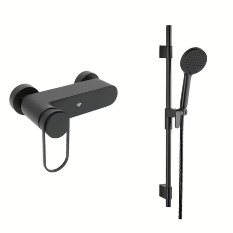 Miješalica za Tuš SAT Fusion u mat crnoj boji s ručicom pro za modernu kupaonicu