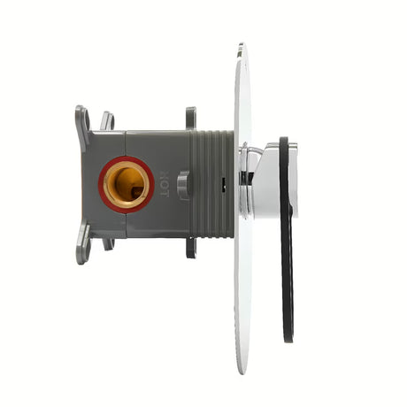 Podžbukna jednoručna baterija miješalica za tuš SAT Fusion u sjajnoj crnoj izvedbi s podžbuknim tijelom.