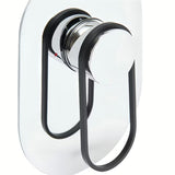 Podžbukna jednoručna baterija miješalica za tuš SAT Fusion u sjajnoj crnoj izvedbi s podžbuknim tijelom.