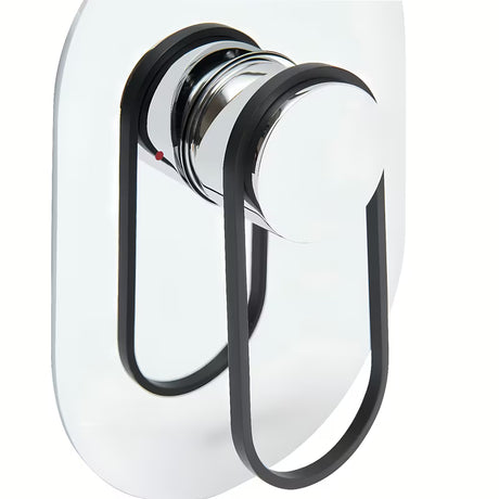 Podžbukna jednoručna baterija miješalica za tuš SAT Fusion u sjajnoj crnoj izvedbi s podžbuknim tijelom.