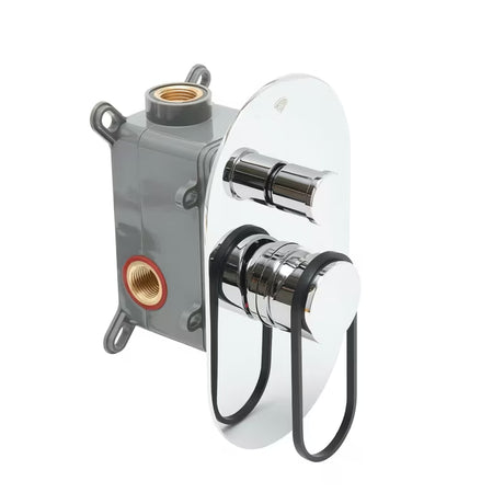 Podžbukna miješalica za tuš SAT Fusion s ručicom u sjajnoj crnoj izvedbi.