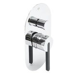 Podžbukna miješalica za tuš SAT Fusion u sjajnoj krom izvedbi uključuje podžbukno tijelo.