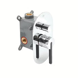 Podžbukna miješalica za tuš SAT Fusion u sjajnoj krom izvedbi uključuje podžbukno tijelo.