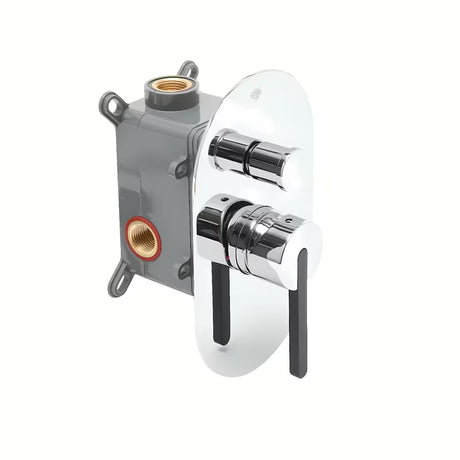 Podžbukna miješalica za tuš SAT Fusion u sjajnoj krom izvedbi uključuje podžbukno tijelo.