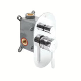 Podžbukna tuš i miješalica za kadu SAT Fusion u sjajnoj krom izvedbi s ručicom.