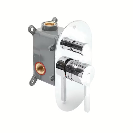 Podžbukna tuš i miješalica za kadu SAT Fusion u sjajnoj krom izvedbi s ručicom.