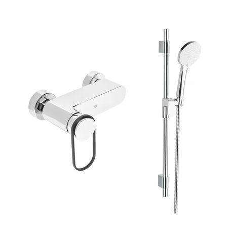 Kromirana jednoručna baterija miješalica za tuš SAT Fusion s tuš setom pro za zidnu montažu