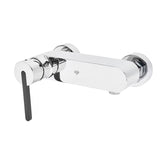 Kromirana jednoručna baterija miješalica za tuš SAT Fusion bez tuš seta s crnom zamjenjivom ručicom