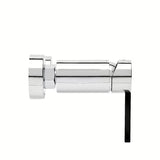 Kromirana jednoručna baterija miješalica za tuš SAT Fusion bez tuš seta s crnom zamjenjivom ručicom