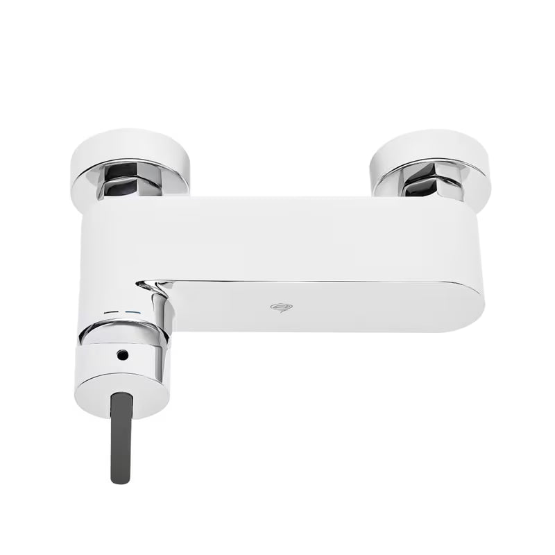 Kromirana jednoručna baterija miješalica za tuš SAT Fusion bez tuš seta s crnom zamjenjivom ručicom