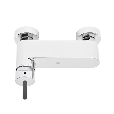 Kromirana jednoručna baterija miješalica za tuš SAT Fusion bez tuš seta s crnom zamjenjivom ručicom