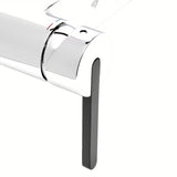 Kromirana jednoručna baterija miješalica za tuš SAT Fusion bez tuš seta s crnom zamjenjivom ručicom