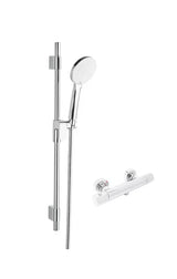 Termostatska miješalica za tuš SAT Fusion u krom izvedbi s tuš setom pro za sigurno i udobno tuširanje.
