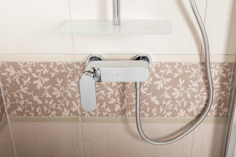 Kromirani zidna jednoručna baterija miješalica za tuš SAT Fusion bez tuš seta