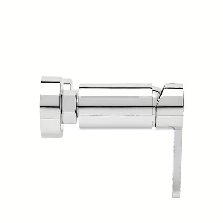 Kromirana jednoručna baterija miješalica za tuš SAT Fusion s crnom upravljačkom ručicom pro za zidnu ugradnju.