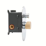 Podžbukna jednoručna baterija miješalica za tuš SAT Fusion u sjajnoj imitaciji drva uključuje podžbukno tijelo.