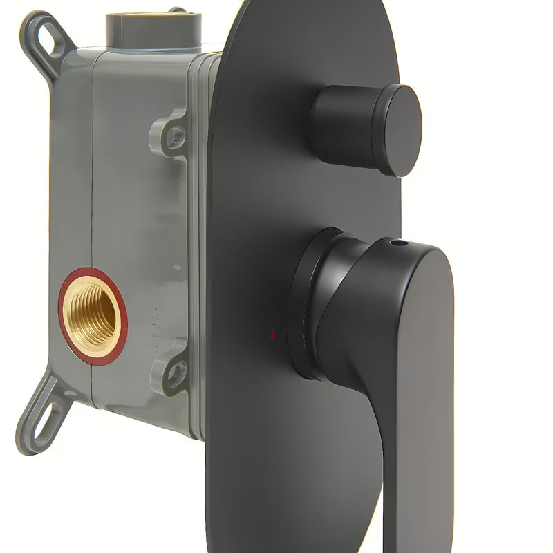 Podžbukna jednoručna baterija tuš i miješalica za kadu SAT Fusion u mat crnoj boji s podžbuknim tijelom