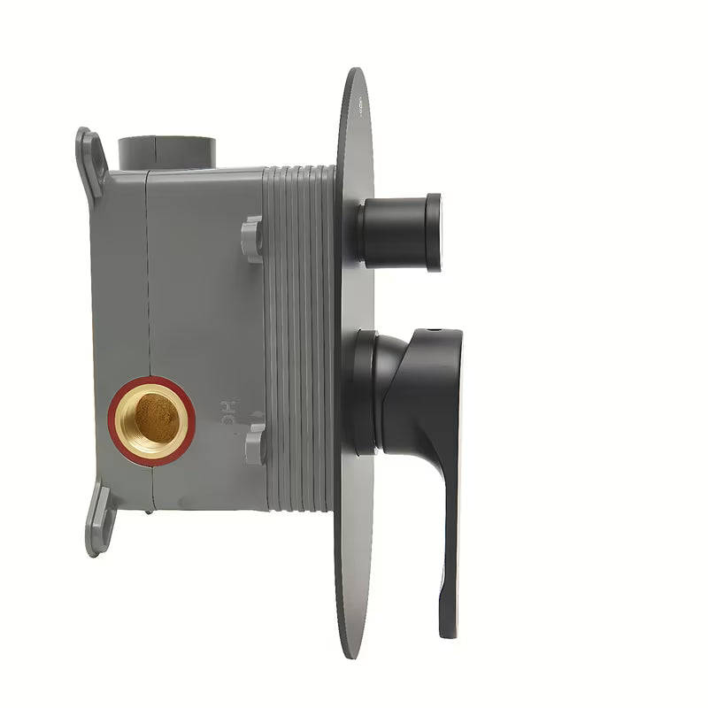 Podžbukna jednoručna baterija tuš i miješalica za kadu SAT Fusion u mat crnoj boji s podžbuknim tijelom