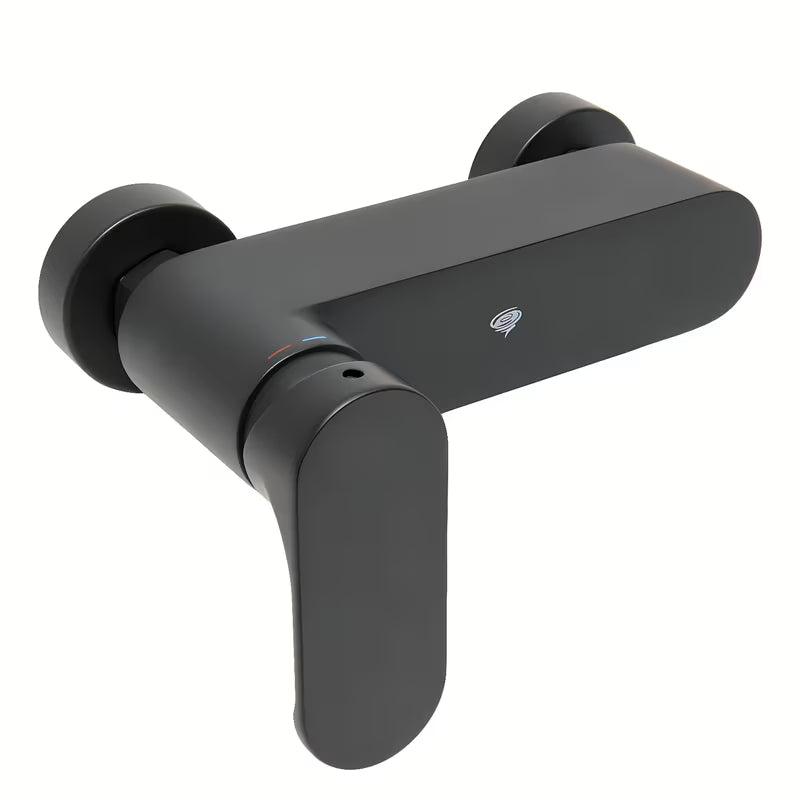 Zidna jednoručna baterija miješalica za tuš SAT Fusion u mat crnoj boji bez tuš seta.