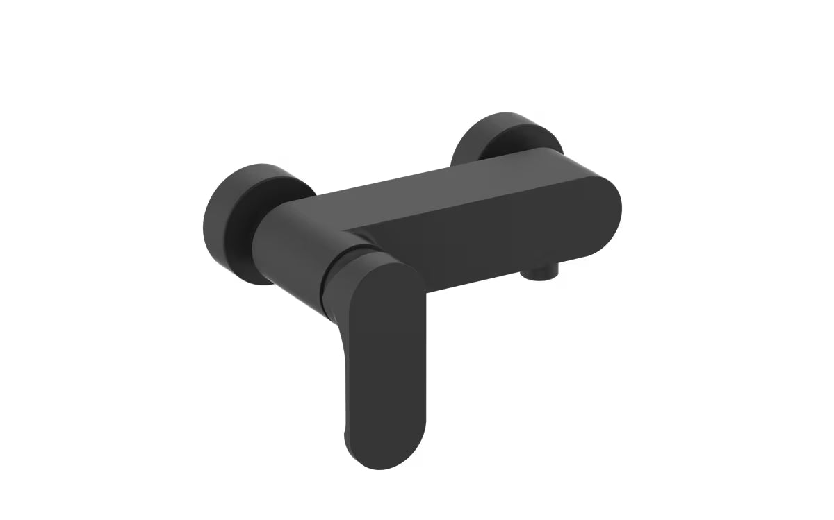 Zidna jednoručna baterija miješalica za tuš SAT Fusion u mat crnoj boji bez tuš seta.