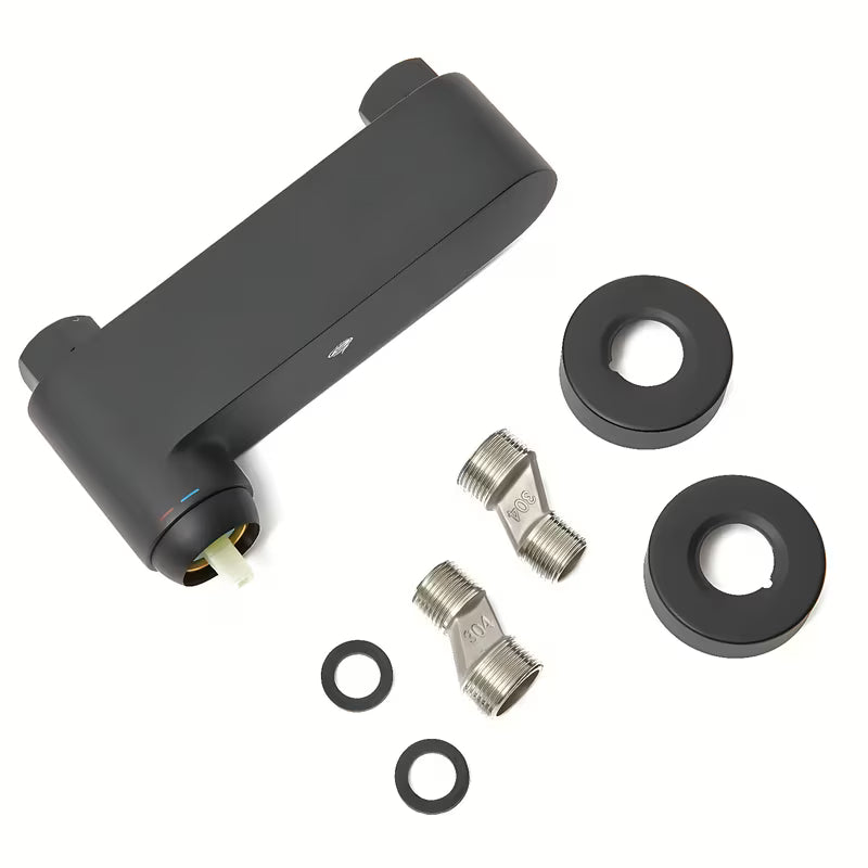 Zidna jednoručna baterija miješalica za tuš SAT Fusion u mat crnoj boji