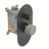 Podžbukna jednoručna baterija tuš i miješalica za kadu SAT Fusion u mat crnoj boji s ručicom u dizajnu betona