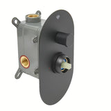 Podžbukna jednoručna baterija tuš i miješalica za kadu SAT Fusion u mat crnoj boji s ručicom u dizajnu betona