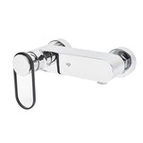 Mat crna zidna jednoručna baterija miješalica za tuš SAT Fusion s okruglom ručicom.