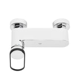 Mat crna zidna jednoručna baterija miješalica za tuš SAT Fusion s okruglom ručicom.