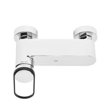 Mat crna zidna jednoručna baterija miješalica za tuš SAT Fusion s okruglom ručicom.