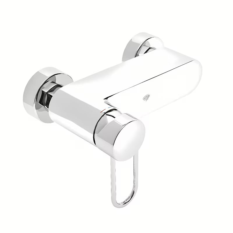 Zidna jednoručna baterija miješalica za tuš SAT Fusion u sjajnom kromu s okruglom ručicom