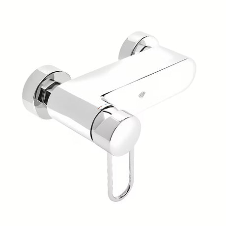 Zidna jednoručna baterija miješalica za tuš SAT Fusion u sjajnom kromu s okruglom ručicom