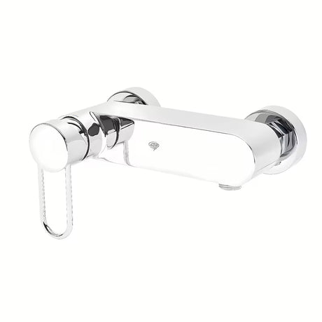 Zidna jednoručna baterija miješalica za tuš SAT Fusion u sjajnom kromu s okruglom ručicom