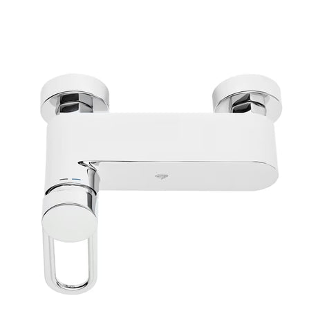 Zidna jednoručna baterija miješalica za tuš SAT Fusion u sjajnom kromu s okruglom ručicom