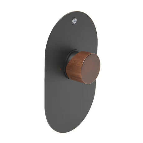 Podžbukna miješalica za tuš SAT Fusion s ručicom u dekoru tamnog drva i krom izvedbi