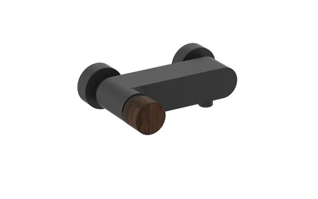 Tuš jednoručna baterija slavina SAT Fusion s ručicom u dekoru tamnog drva i mesinganom konstrukcijom