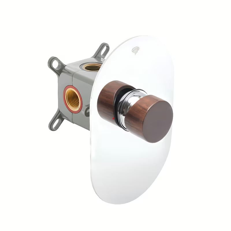 Podžbukna jednoručna baterija miješalica za tuš SAT Fusion u dekoru tamnog drva sa sjajnom površinom