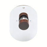 Podžbukna jednoručna baterija miješalica za tuš SAT Fusion u dekoru tamnog drva sa sjajnom površinom