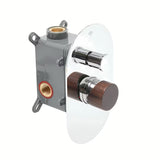 Podžbukna jednoručna baterija tuš i miješalica za kadu SAT Fusion u izvedbi tamnog drva sa sjajnom površinom