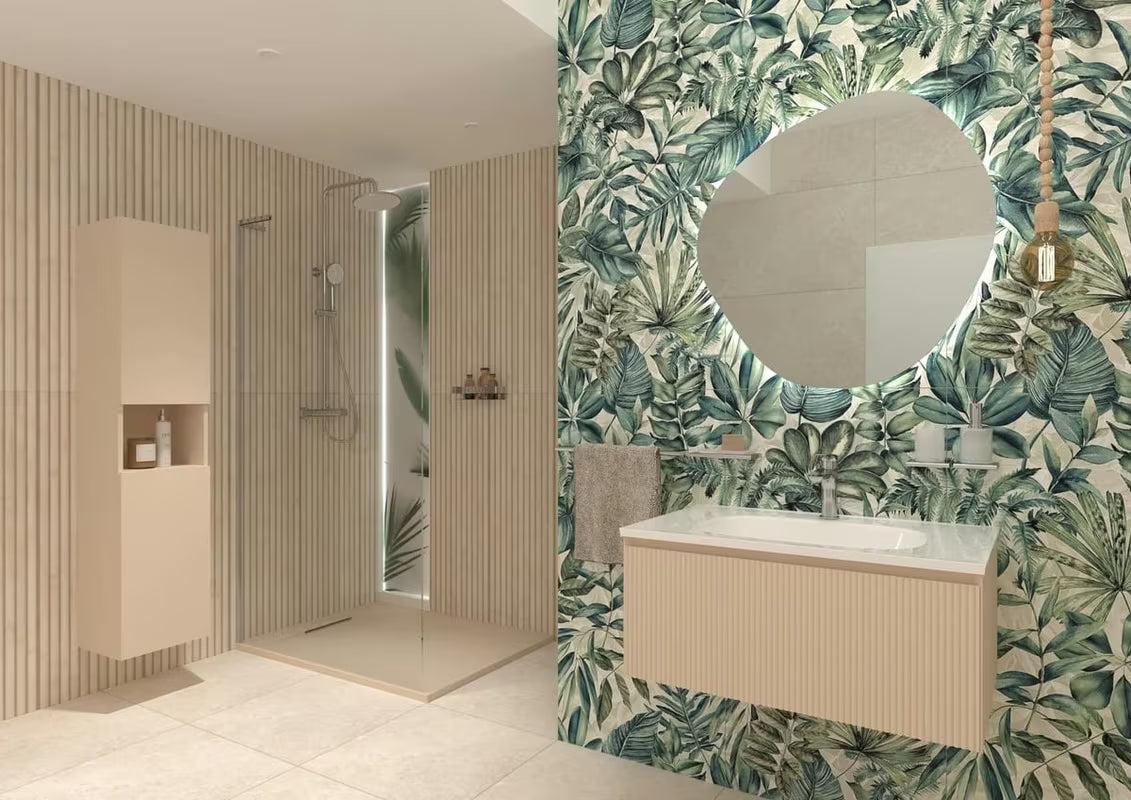 Pravokutna tuš kada SAT Fusion 100x90 cm od lijevanog mramora u boji beige