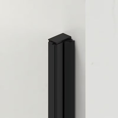 Tuš vrata za nišu SAT Fusion 100 cm u crnoj mat boji s prozirnim staklom i Easyclean premazom.