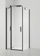 Kvadratna tuš kabina SAT Fusion 90 x 90 cm u crnoj mat boji s prozirnim staklom i Easyclean obradom