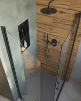 Svijetlosiva kupaonski tepih SAT Infinitio s mekanim dugim vlaknima i protukliznim donjim slojem.