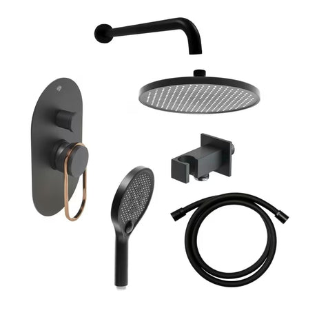 Podžbukni tuš sustav SAT Fusion u mat crnoj izvedbi s ručicom