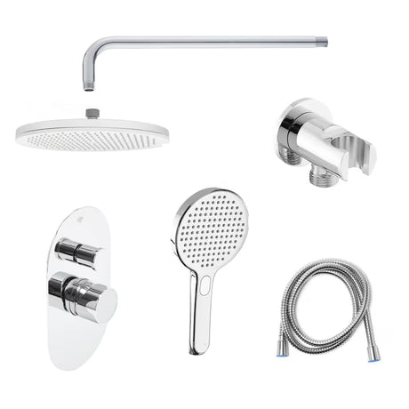 Podžbukni tuš sustav SAT Fusion u krom izvedbi s tri načina tuširanja.