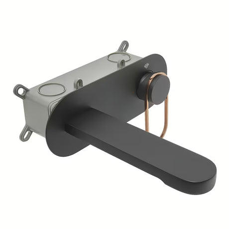 Podžbukna miješalica za umivaonik SAT Fusion u mat crnoj i brončanoj boji